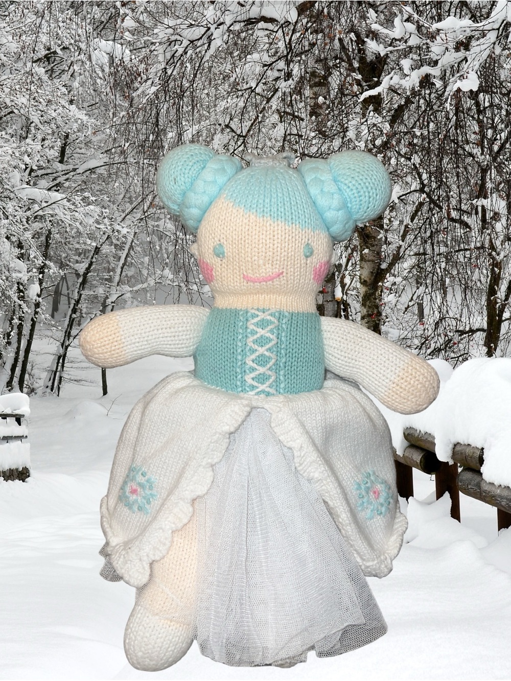 Zubels Charlotte the Ice Princess Stuffed Knit Doll Baby Plush